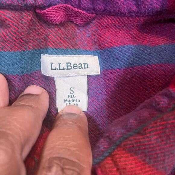 LL Bean Womens Small  Regular Plaid Flannel Button Up Shirt Soft Cozy Classic - Picture 2 of 5